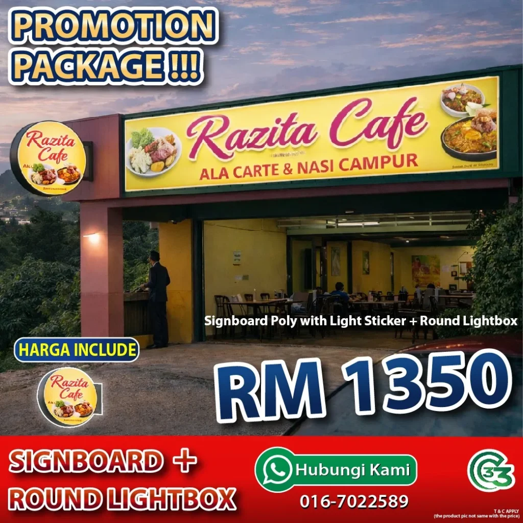 Signboard Poly with Light Sticker